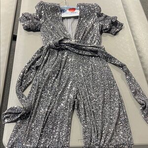 Silver Sequin Jumpsuit